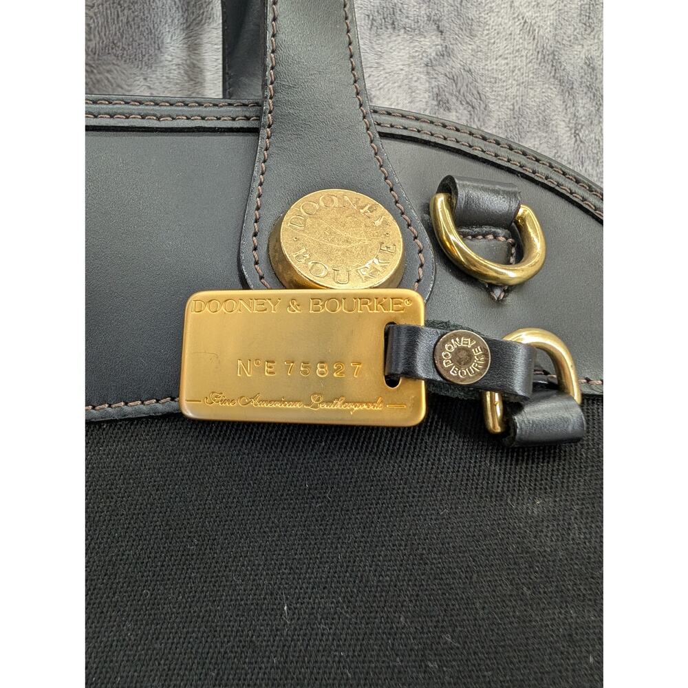 Vtg Dooney & Bourke Cabriolet Cloth Leather Black top handle made in USA satchel - Picture 5 of 13